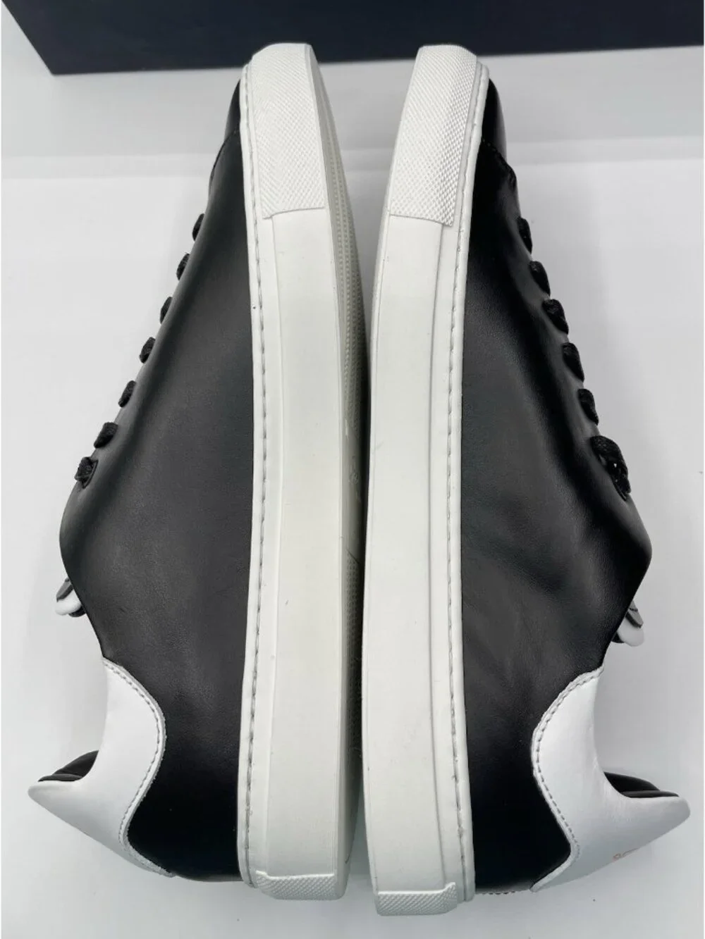 Good Man Brand Shoes Mens‎ Size 8 Black Leather Low Top Sneakers Legend Z Italy